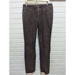 Eddie Bauer Women's Brown Solid Curvy Straight-Leg Corduroy Pants Size 6
